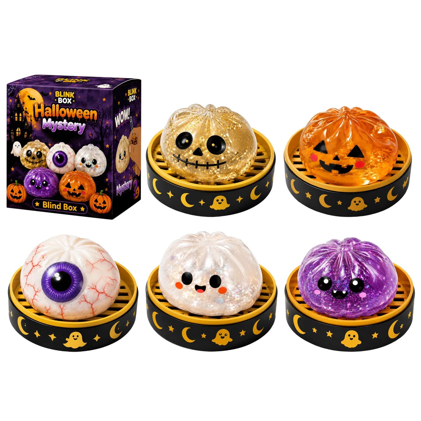 🎃 Set de juguetes antiestrés Maruko con forma de fantasma de Halloween. Perfectos para aliviar el estrés, divertirse y sorprender en fiestas de Halloween. Ideales como relleno para bolsas de dulces y regalos originales para niños y adultos. 👻